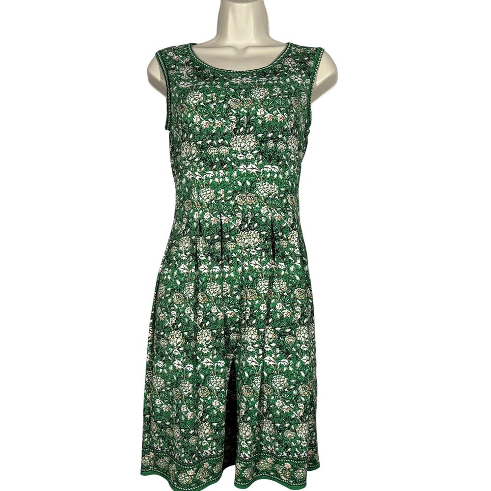 Max Studio Casual Spring Dress Sleeveless GReen Floral Print - S